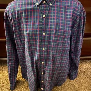 Vineyard Vines Men Blue Plaid Cotton Classic Fit Button Up Murray Shirt Size 2XL